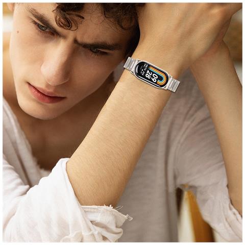 Elegante Cinturino In Acciaio Inossidabile Compatibile Con Xiaomi Band 8/9/10 - Stile Blue Balloon Starlight - Foto 5