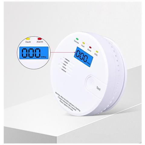 Allarme Monossido Di Carbonio Domestico - Voce & Suono/luce, Rilevamento A 360°, Display In Tempo Reale - Foto 2