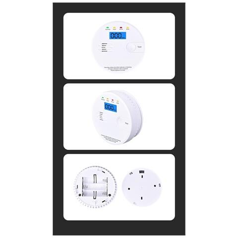 Allarme Monossido Di Carbonio Domestico - Voce & Suono/luce, Rilevamento A 360°, Display In Tempo Reale - Foto 5
