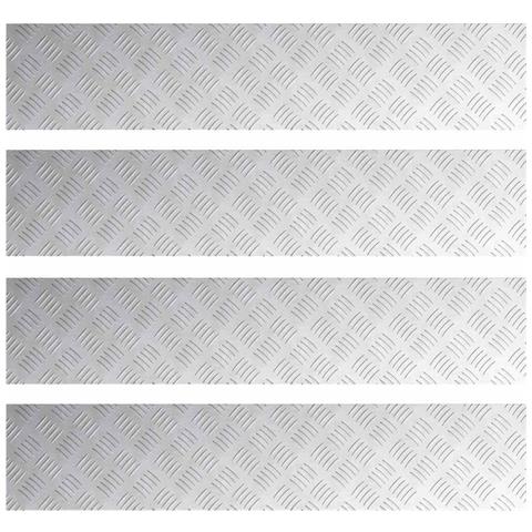 Dischi Quadrati 4 pcs Argento 100 x 20 cm Alluminio - Foto 1