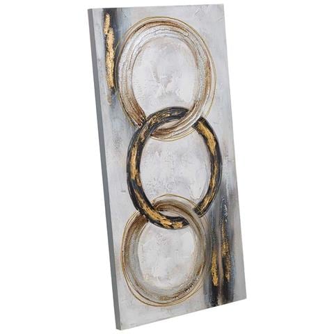 Quadro Dipinto A Mano Con Rilievo Grigio 50x100x3h Cm - Foto 1