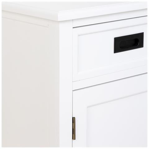 Credenza In Legno Bianco Con 3 Ante E 3 Cassetti 135x40x80,5h Cm - Foto 8