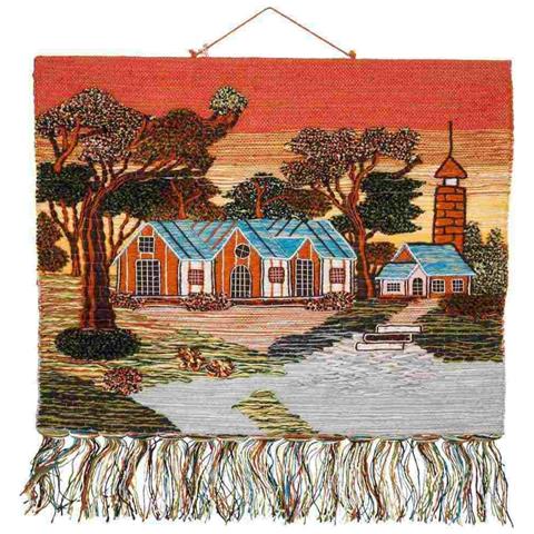 Arazzo Decorativo In Iuta Intrecciata 100x80 - Foto 1