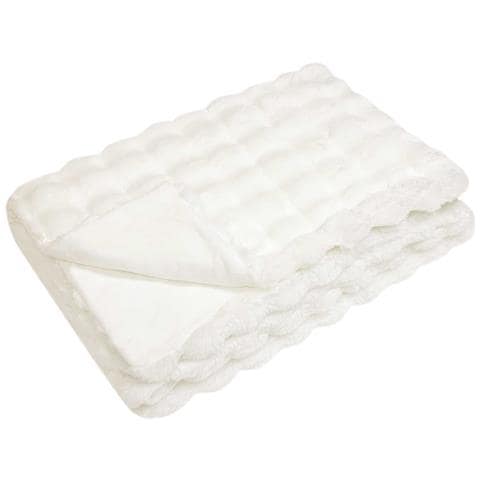 Coperta antiscivolo in finta di coniglio Olite Bianco - Foto 1
