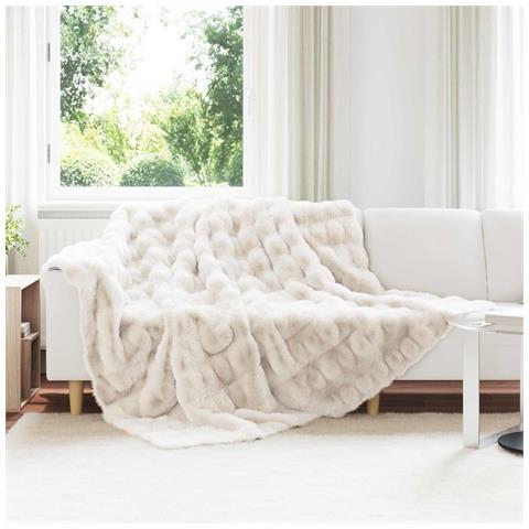 Coperta antiscivolo in finta di coniglio Olite Bianco - Foto 2