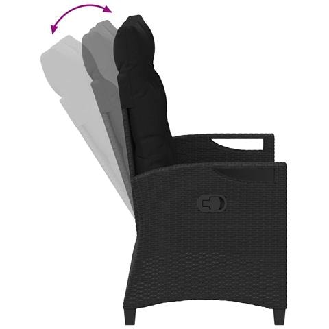 Panchina da giardino con cuscino Nero 105 x 60 x 112 cm - Foto 9