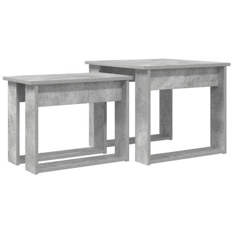 Set di Tavolini da Caffè 2 pcs Grigio cemento Legno multistrato - Foto 1