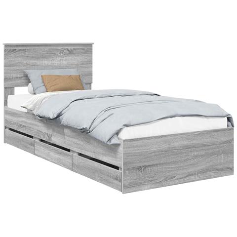 Struttura del letto con cassetto Grigio Sonoma 90 x 190 cm - Foto 1