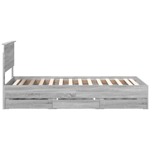 Struttura del letto con cassetto Grigio Sonoma 90 x 190 cm - Foto 9