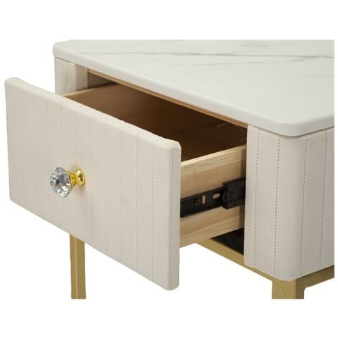 Set 2 Tavolini Alti Wedding Quadrati In Crema E Oro 45x45x90 E 40x40x70 Cm - Foto 8