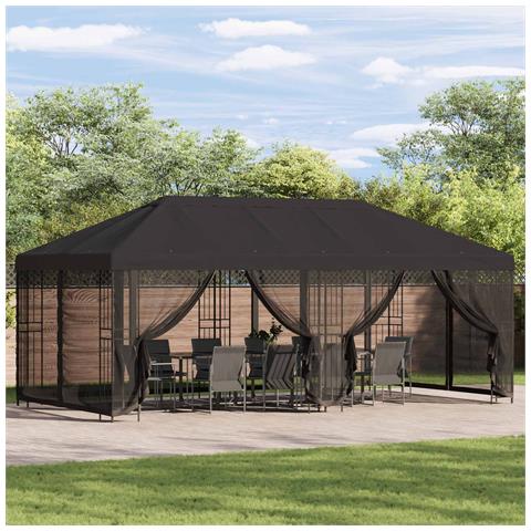 Gazebo con pareti laterali 6 x 3 m Antracite - Foto 2