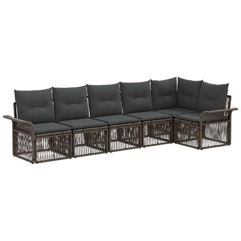 Set Divano da Giardino 6 pcs Grigio polyrattan - Foto 1