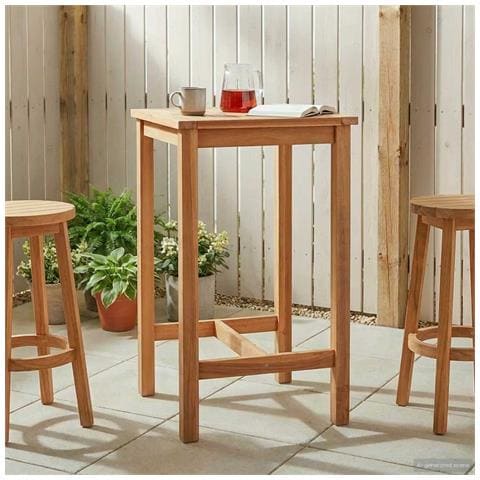 Tavolo da bar Naturale 60 x 60 x 105 cm Teak massello - Foto 2