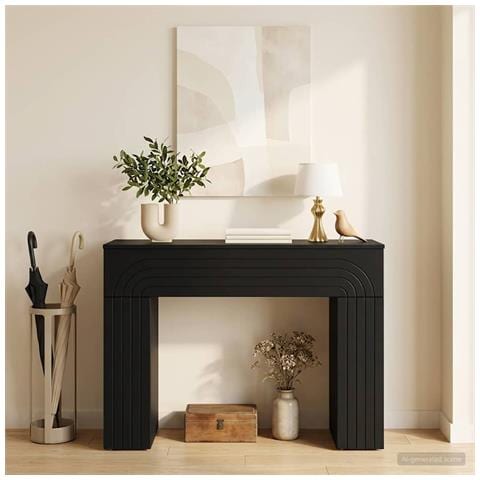 Tavolino da salotto Nero 102 x 35 x 75 cm Legno ingegnerizzato - Foto 2
