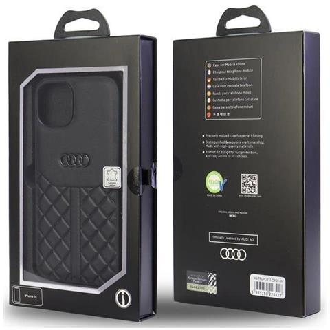 Custodia In Pelle Naturale Audi Per Iphone 12 / Iphone 12 Pro - Colore Nero - Foto 2