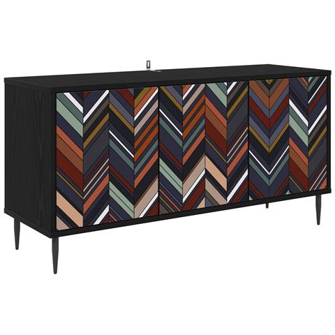 Mobile TV OMMEN 102 x 33 x 51 cm Rovere Nero - Foto 1