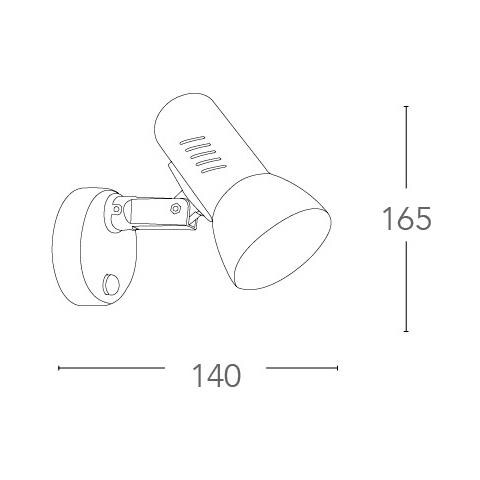 SPOT-CARRERA-1 - Applique dalla forma semplice bianca 42 watt E27 - Foto 5
