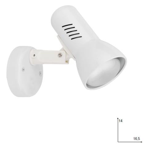 SPOT-CARRERA-1 - Applique dalla forma semplice bianca 42 watt E27 - Foto 2