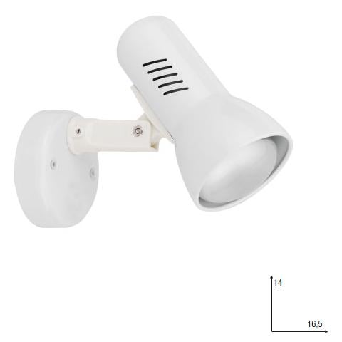 SPOT-CARRERA-1 - Applique dalla forma semplice bianca 42 watt E27 - Foto 1