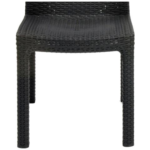 Set 2 sedie in resina effetto rattan colore antracite cm 48x62xH 88 - Foto 4