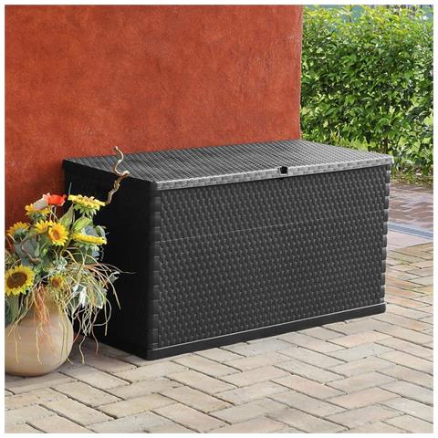 Baule da Giardino Antracite 120x56x63 cm in Rattan PP - Foto 2