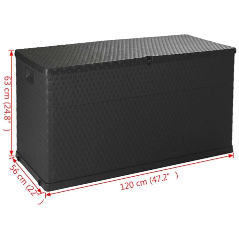 Baule da Giardino Antracite 120x56x63 cm in Rattan PP - Foto 10