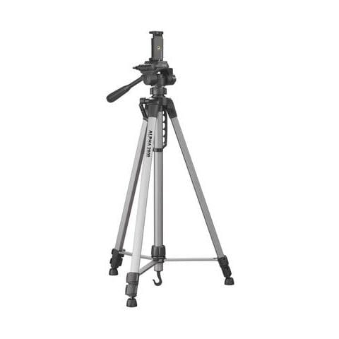 Alpha 2800 - Treppiede mobile con supporto per smartphone (184, 5 cm di altezza, con testa a 3 vie, 2 estrazioni), argento - Foto 1