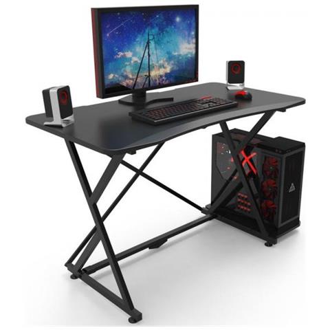 Scrivania Gaming Per Pc Con Bordo Ergonomico Nero - Foto 8