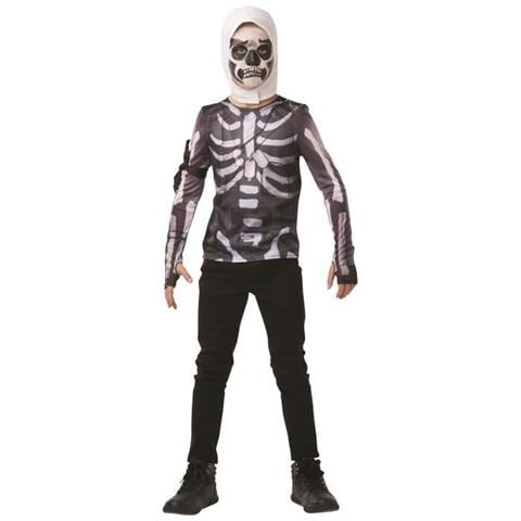 Maglia E Maschera Da Skull Trooper Di Fortnite Per Adolescente - Taglia: 11 A 12 Anni - Foto 2