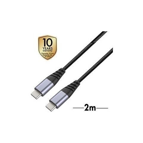 Tiger - Cavo Resistente Ultra Tipo C / Tipo C, 2 M, Colori Grigio - Foto 1