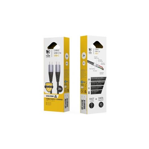 Tiger - Cavo Resistente Ultra Tipo C / Tipo C, 2 M, Colori Grigio - Foto 5