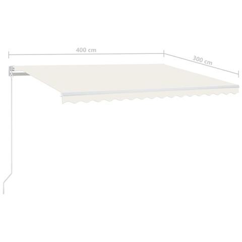 Tenda da Sole Retrattile Manuale con LED 400x300 cm Crema - Foto 7