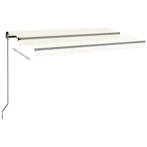 Tenda da Sole Retrattile Manuale LED 450x350 cm Crema - Foto 2