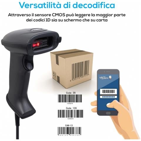 LETTORE PISTOLA BARCODE SCANNER USB - Foto 6
