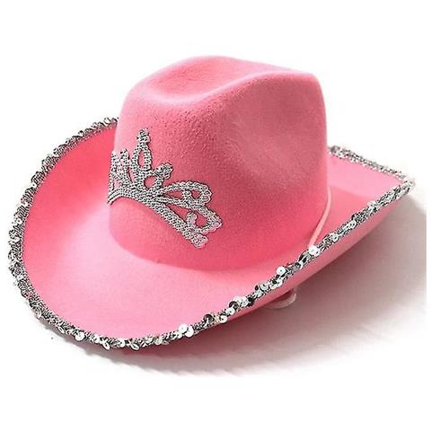 Bslissey Cappello Da Cowboy Da Donna Con Luce LED Colorata, Coulisse - Foto 3
