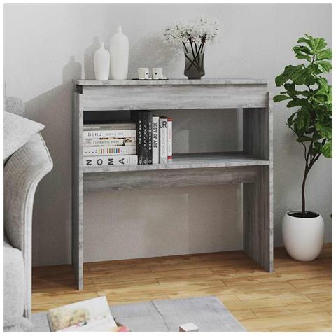 Tavolino Consolle Grigio Sonoma 80x30x80 Cm Legno Multistrato - Foto 7