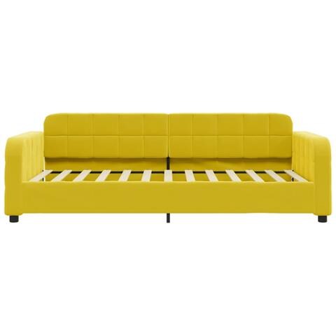 Divano Letto Con Materasso Giallo 80x200 Cm In Velluto - Foto 2