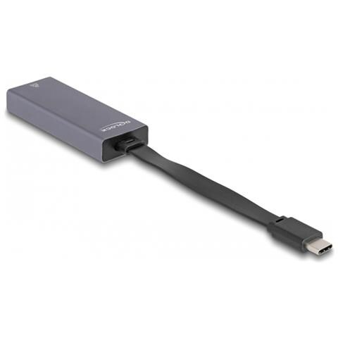 DeLOCK Adattatore USB Type-C da 2,5 Gigabit LAN slim, RJ-45, USB C, 0,09 m, Grigio - Foto 1