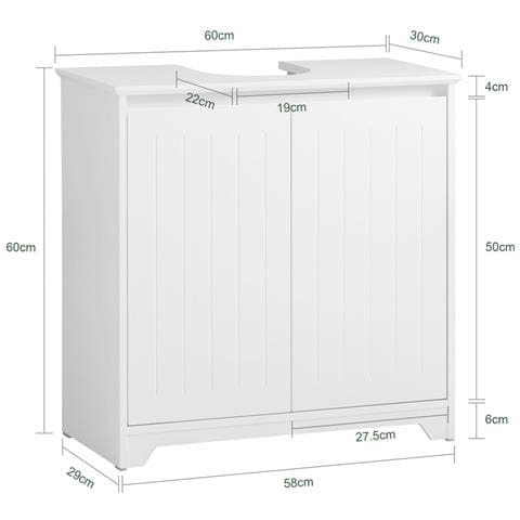 Mobile Sottolavabo In Pino 60x30x60cm Bzr108-ii-w - Foto 2