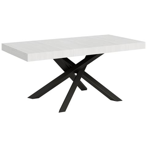 Tavolo Allungabile 90x180/284 Cm Volantis Telaio Antracite - Bianco Frassino - Foto 2