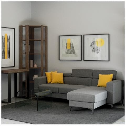 Libreria Kato Angolo B Noce 6r 4 Fasce Lunghe + 2 Fasce Retro - Foto 3