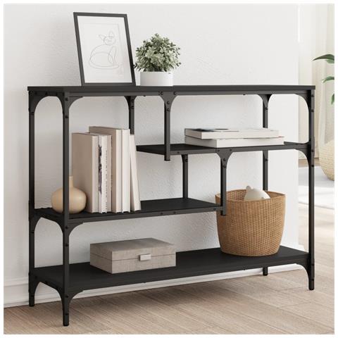 Tavolino Consolle Nero 100x30x75 Cm In Legno Multistrato - Foto 1