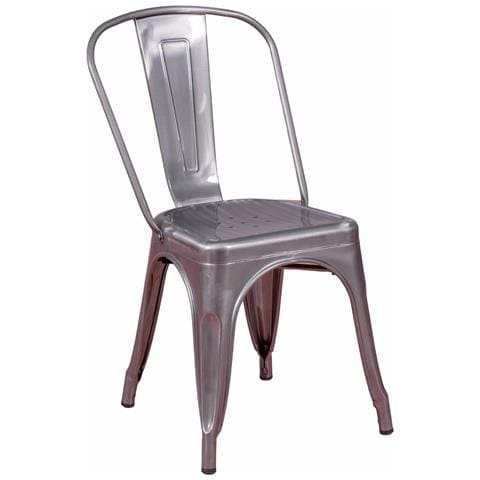 Sedia Industriale In Acciaio Metallizzato - Bistro - Foto 1