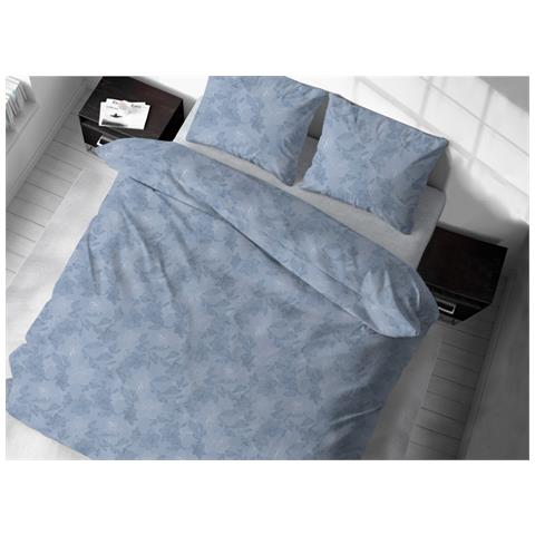 Sacco Copripiumino In 100% Cotone Made Italy Disegno Moderno Lily Vari Colori Singolo Blu - Foto 1