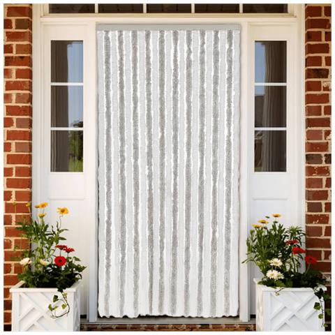 Tenda Antimosche Grigia Chiaro E Bianca 100x200 Cm In Ciniglia - Foto 1