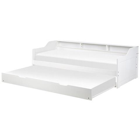 Letto Estraibile Legno Di Pino Edern 90 X 200 Cm Bianco - Foto 2