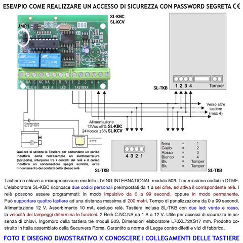 Tastiera Digitale Elettronica Interna Modulo 503 Kit Elaboratore Remoto Gestisce 2 Attivazioni Alimentazione 24 V Codi - Foto 2