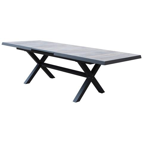 Tavolo Estensibile 200/260 Cm Da Esterno Giardino Con Struttura In Alluminio E Piano In Gres Effetto Legno Lagon - Foto 1