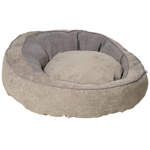 Cuccia Per Cani Imbottita Con Cuscino E Bordi Rialzati, Rivestimento In Tessuto, 85x85x35cm, Grigio - Foto 1