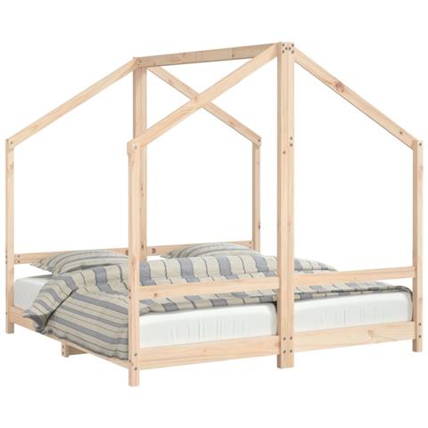 Giroletto Per Bambini 2x (80x160) Cm In Legno Massello Di Pino - Foto 2